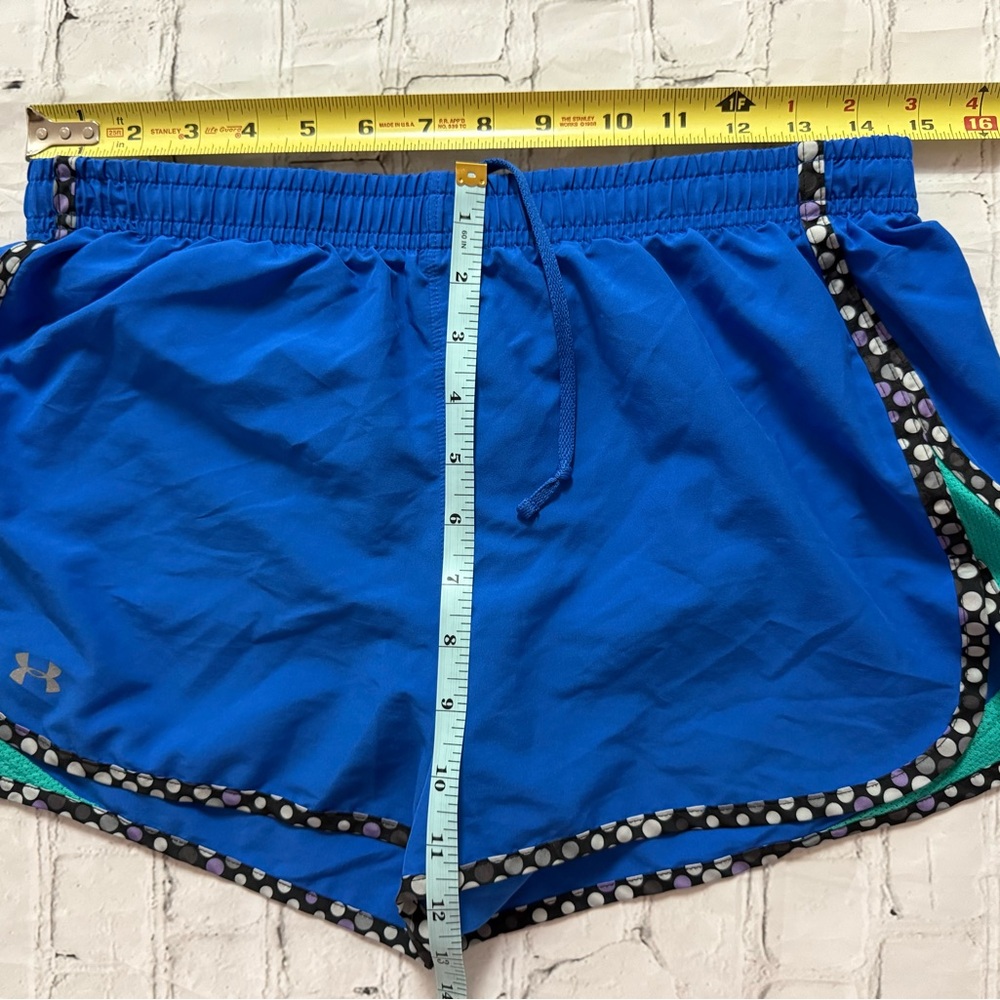 Under Armour Blue Athletic Shorts with Patterned Trim